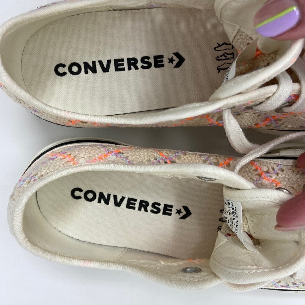 CONVERSE | Chuck Taylor All Star Platform Boho Crochet Wmns 8 Cream - Picture 9 of 11